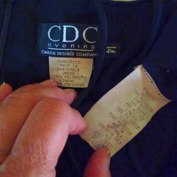 Sz 12 Black Floral Cocktail Dress by CDC Evening - Picture 6 of 8